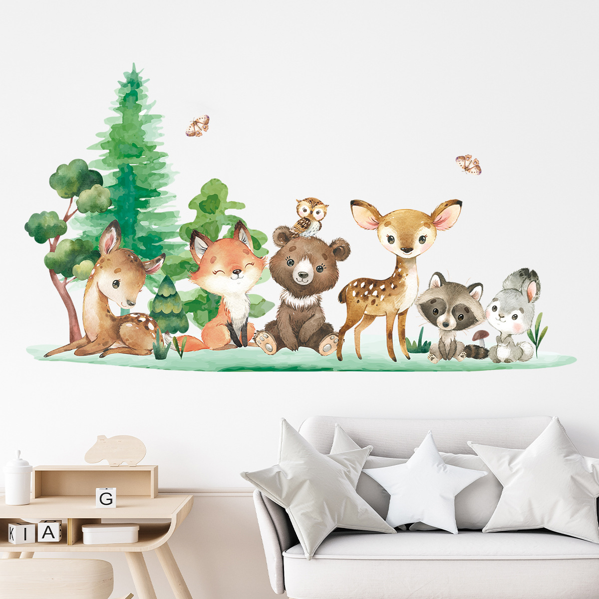 Baby Nursery Animal Theme - 숲 동물 테마 곰 사슴 토끼