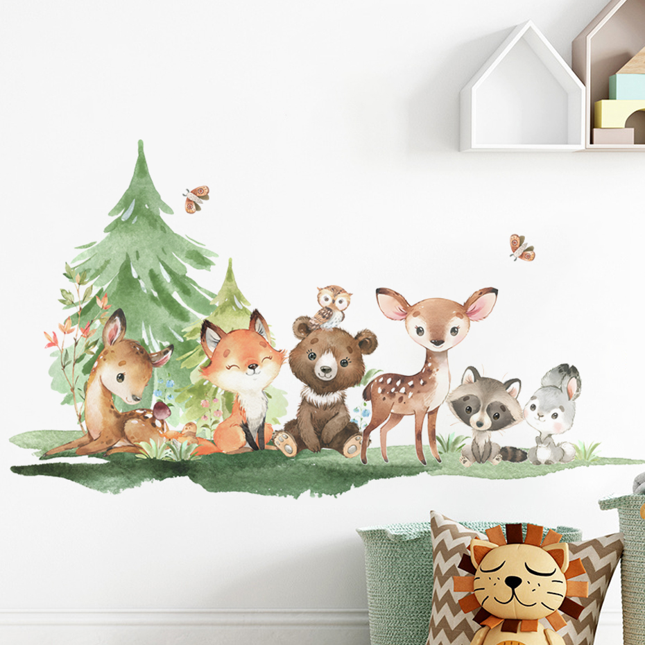 Baby Nursery Animal Theme - 숲 동물 테마 곰 사슴 토끼