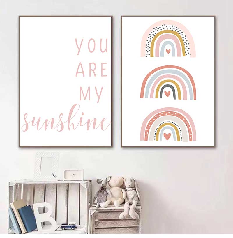 Baby Nursery You Are My Sunshine - 당신은 내 햇빛입니다 무지개 보육원 인쇄