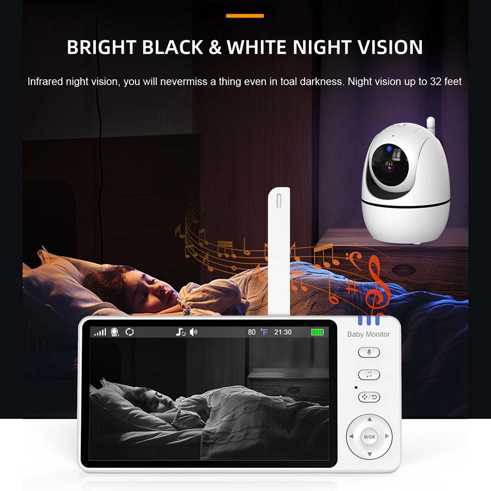 5 인치 비디오 베이비 모니터, 실내 무선 양방향 오디 - Wearable Baby Monitor 리뷰 및 가격