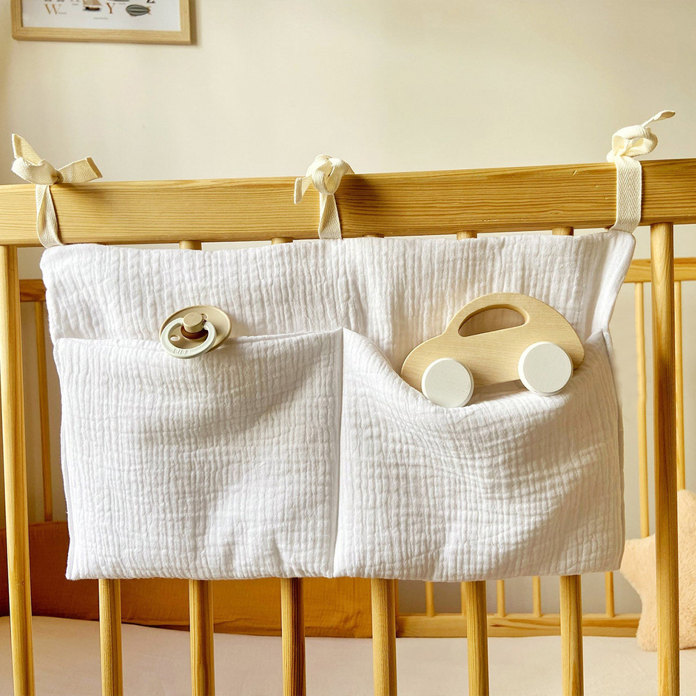 머슬린 아기 침대 정리함, 면 소재 침대 옆 수납 가방 - Baby Nursery Organiser 리뷰 및 가격