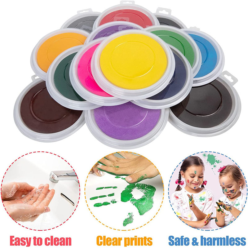 5개의 대형 원형 공예 잉크 패드 무독성 아기용 지문  - Footprint Ink Kit 리뷰 및 가격