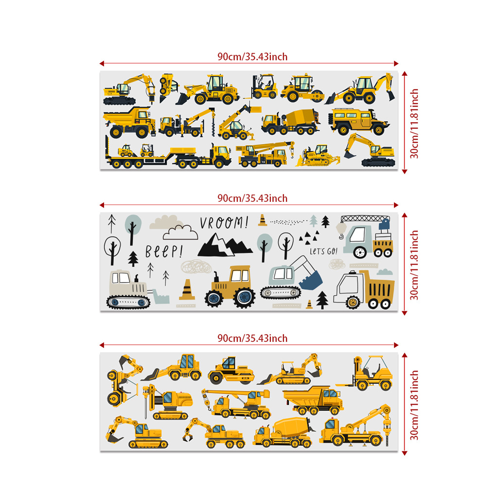 만화 굴삭기 엔지니어링 자동차 벽 스티커 자기 접착 어 - Baby Nursery Wall Stickers 리뷰 및 가격
