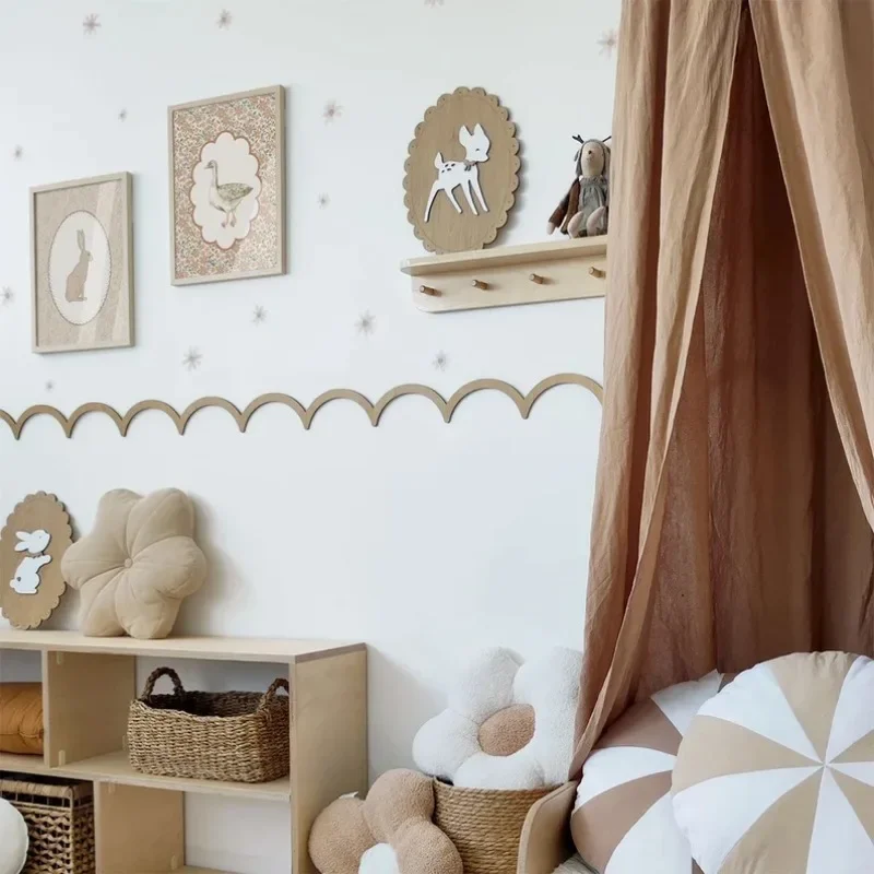 12/24개 미완성 장식용 나무 트림 DIY 몰딩 어린 - Baby Nursery Wall Stickers 리뷰 및 가격