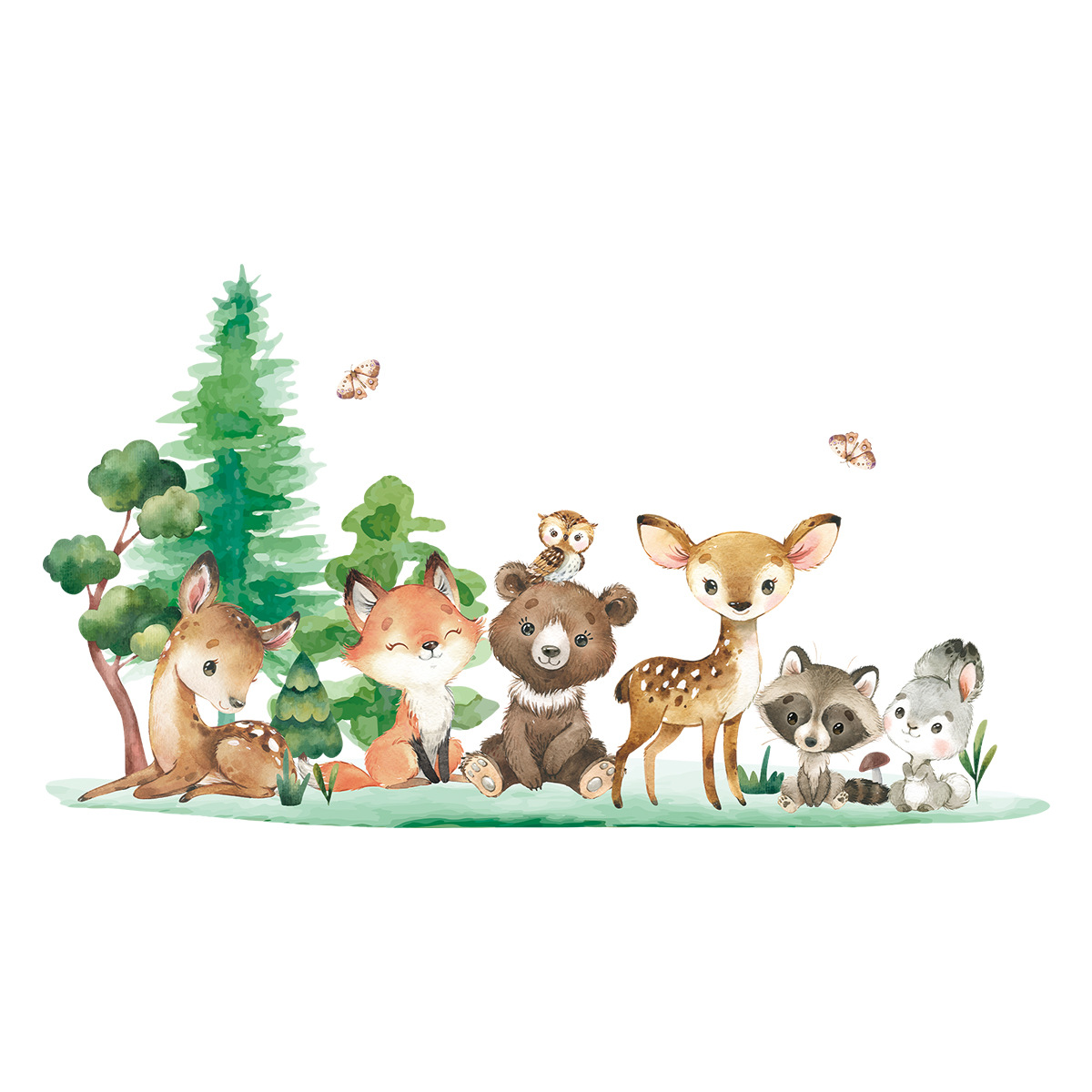 숲 동물 테마 곰 사슴 토끼 어린이 벽 스티커 아이 방 - Baby Nursery Animal Theme 리뷰 및 가격