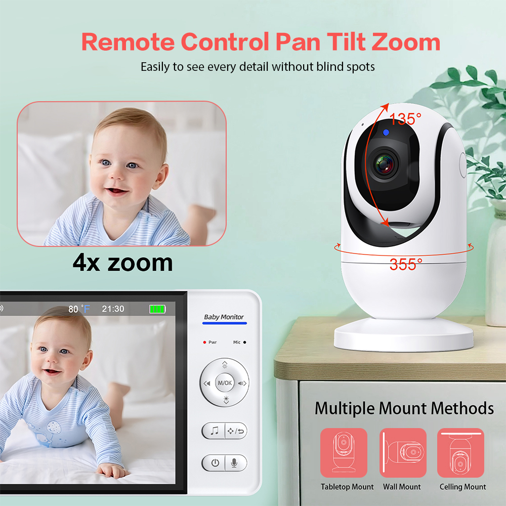 비디오 베이비 모니터 7'' 1080P HD 대형 디스 - Wearable Baby Monitor 리뷰 및 가격