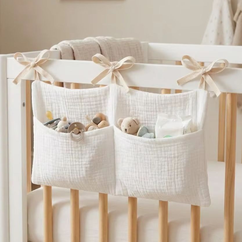 아기 침대 정리함 걸이식 수납 가방, 무슬린 코튼 거즈 - Baby Nursery Organiser 리뷰 및 가격