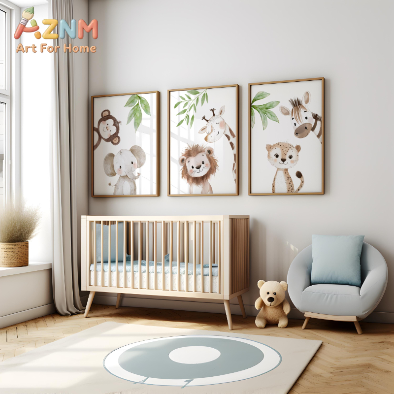 1개/3개 사파리 동물 보육원 프린트 그림 |   정글 - Baby Nursery Animal Theme 리뷰 및 가격