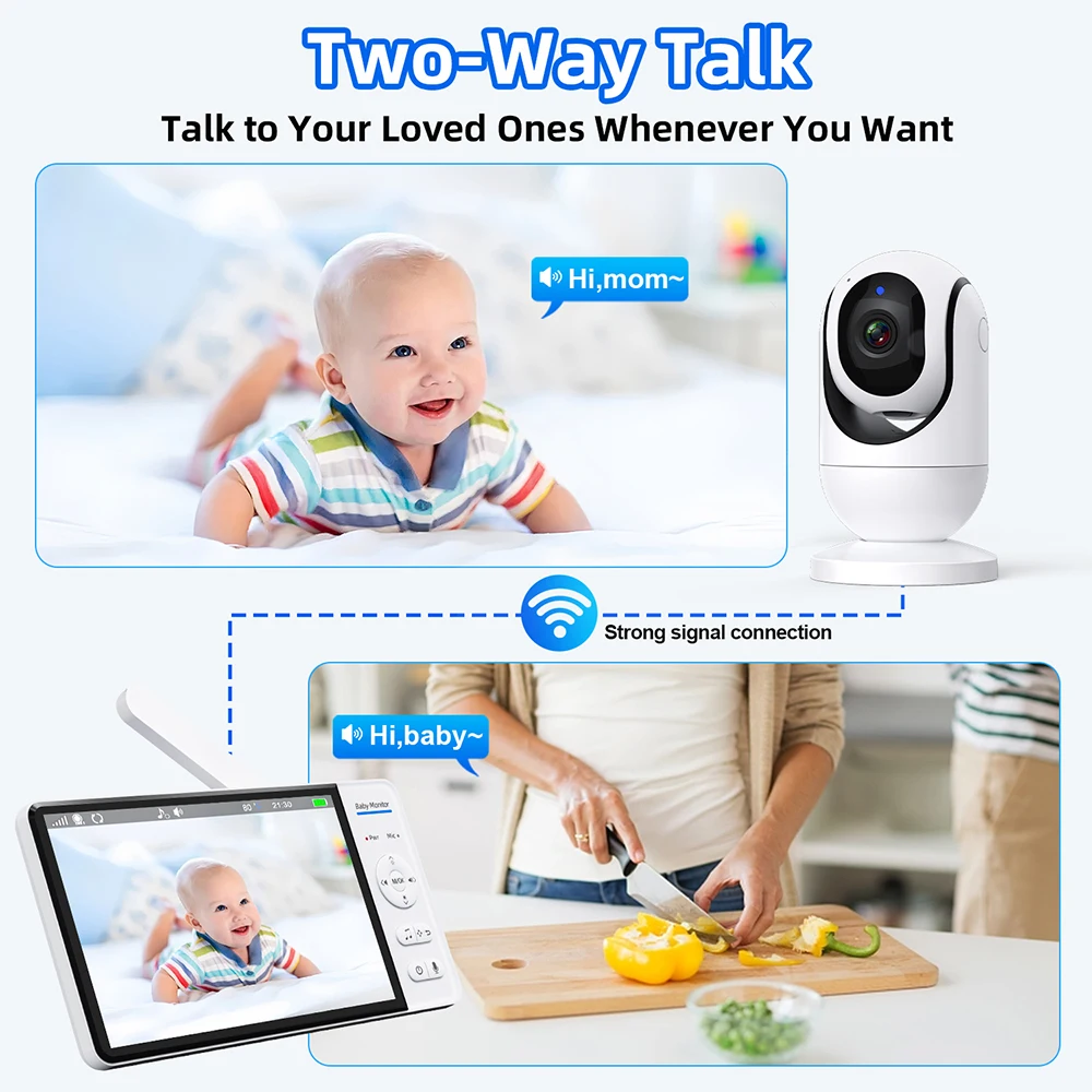 와이파이 없음 7인치 베이비 모니터 양방향 오디오 야간 - Wearable Baby Monitor 리뷰 및 가격