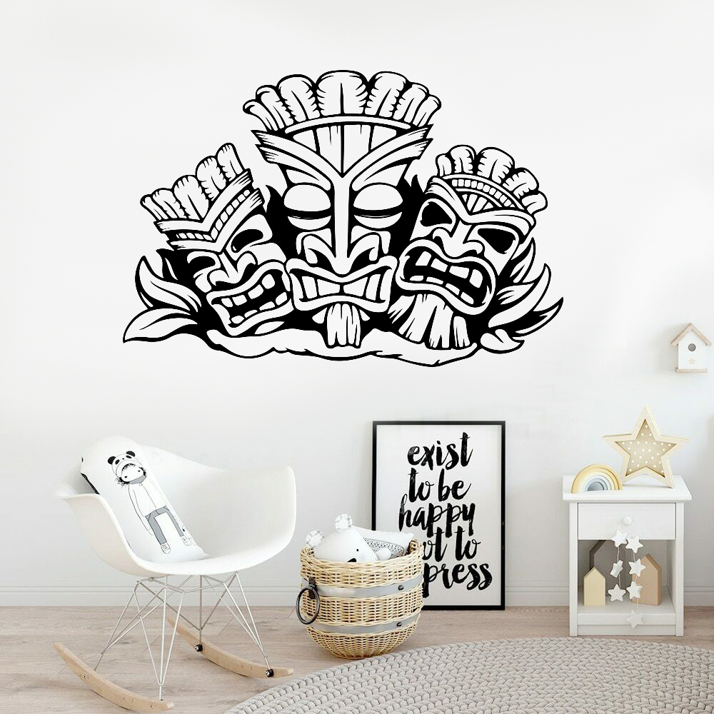 하와이안 토템 벽 스티커, 알로하 하와이 티키 바 비치 - Baby Nursery Wall Stickers 리뷰 및 가격