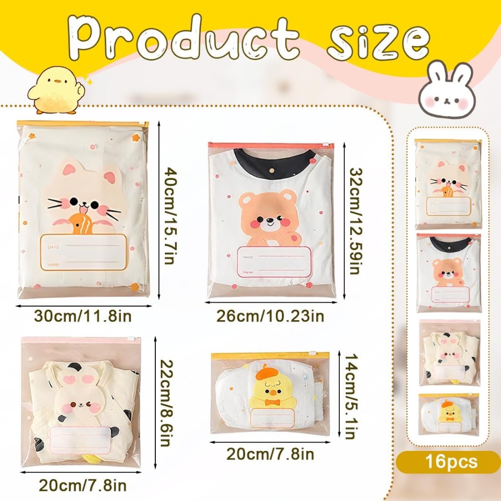 5Pcs 만화 멀티 사이즈 아기 옷 보관 가방 방수 밀 - Baby Nursery Uniform 리뷰 및 가격