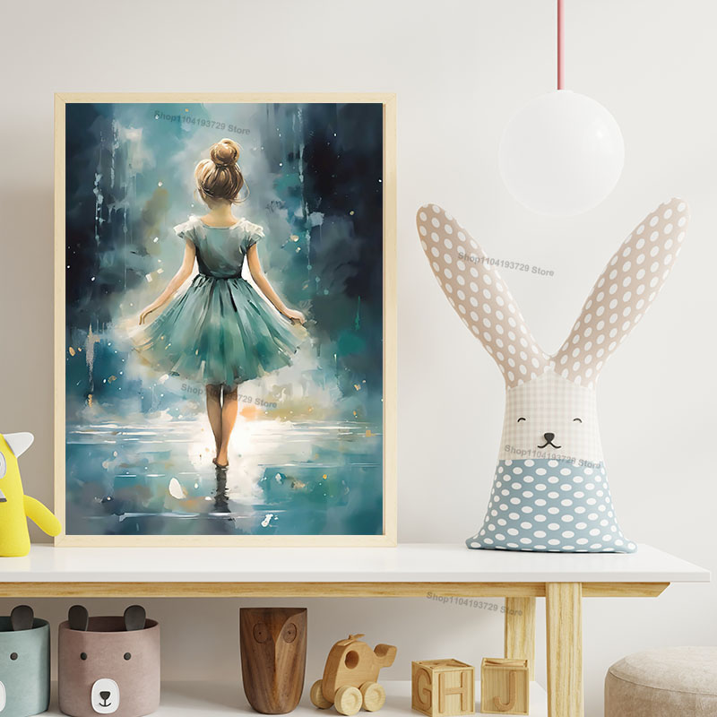 수채화 발레 소녀 신발 첼로 보육원 벽 예술 캔버스 그 - Baby Nursery Decor Girl 리뷰 및 가격