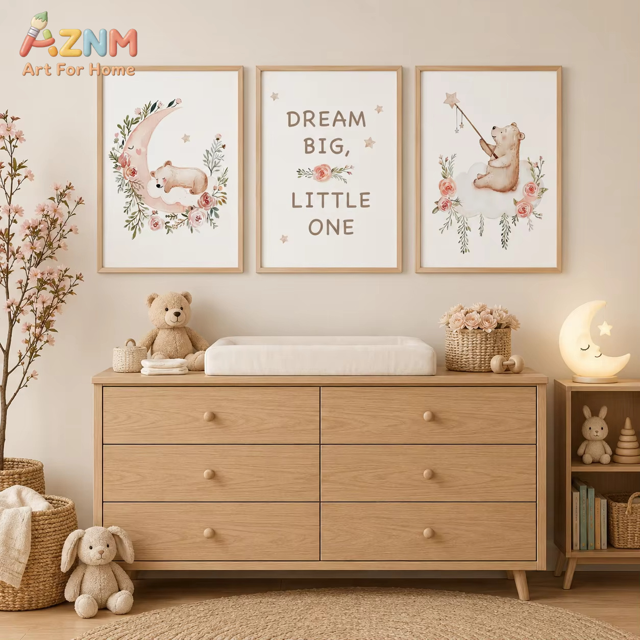 AZNM 보육원 꽃 벽 예술, 귀여운 테디베어 달 문구 - Baby Boy Nursery Quotes 리뷰 및 가격