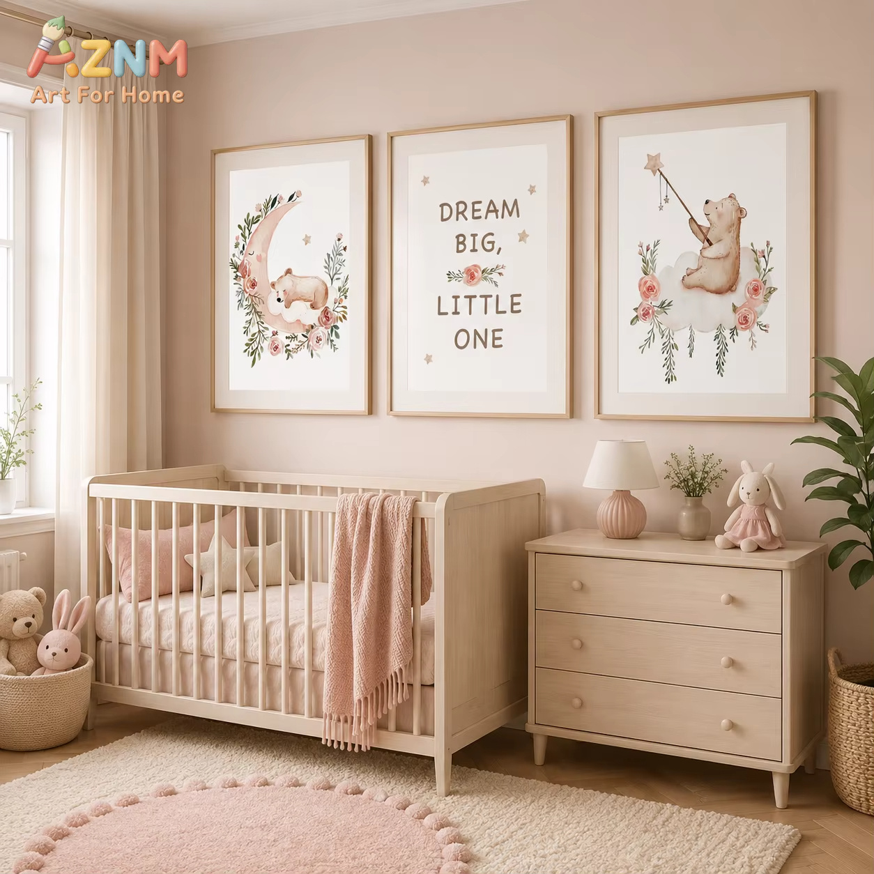 AZNM 보육원 꽃 벽 예술, 귀여운 테디베어 달 문구 - Baby Boy Nursery Quotes 리뷰 및 가격