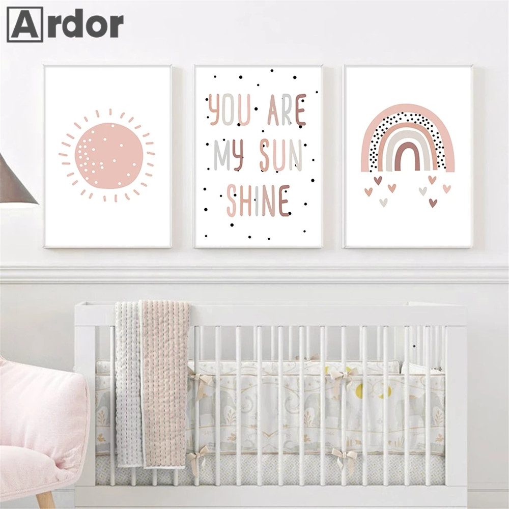 보육 벽 인쇄 당신은 내 선샤인 레인보우 캔버스 아트  - Baby Nursery You Are My Sunshine 리뷰 및 가격