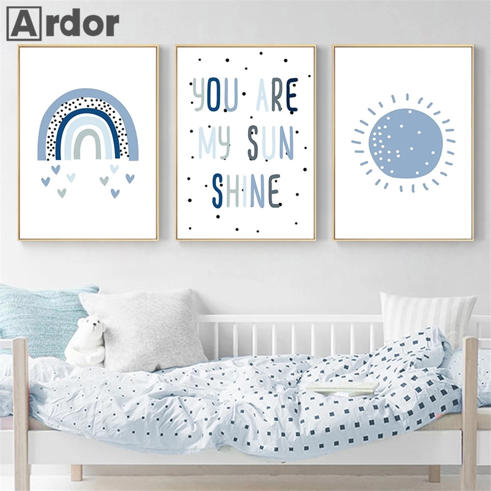 보육 벽 인쇄 당신은 내 선샤인 레인보우 캔버스 아트  - Baby Nursery You Are My Sunshine 리뷰 및 가격