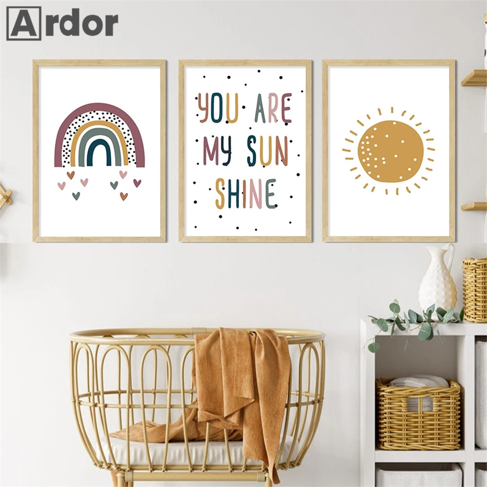보육 벽 인쇄 당신은 내 선샤인 레인보우 캔버스 아트  - Baby Nursery You Are My Sunshine 리뷰 및 가격