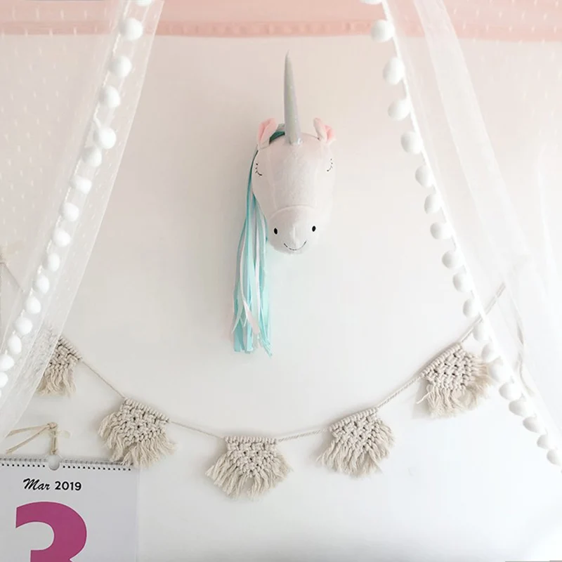 유니콘 봉제 인형 머리 벽걸이 장식품 노르딕 스타일 아 - Baby Nursery Decor Girl 리뷰 및 가격