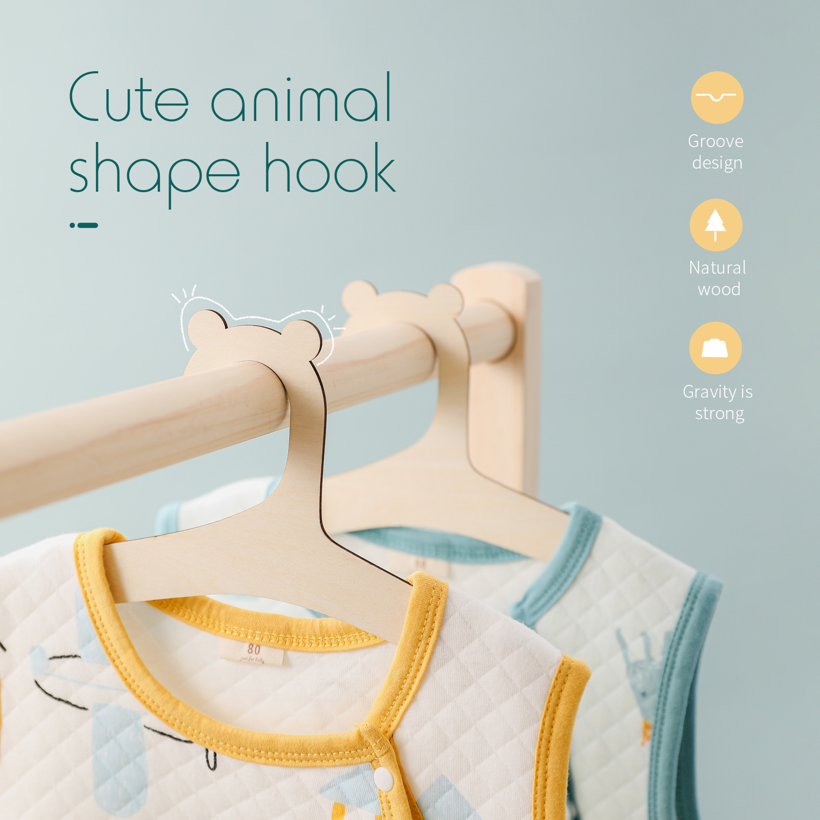 5/10pcs 나무 아기 옷걸이 어린이 옷 보관 걸이  - Baby Nursery Uniform 리뷰 및 가격