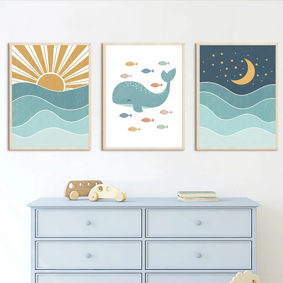 물고기 고래 갈매기 일출 일몰 해변 바다 인용문 벽 예 - Baby Boy Nursery Quotes 리뷰 및 가격