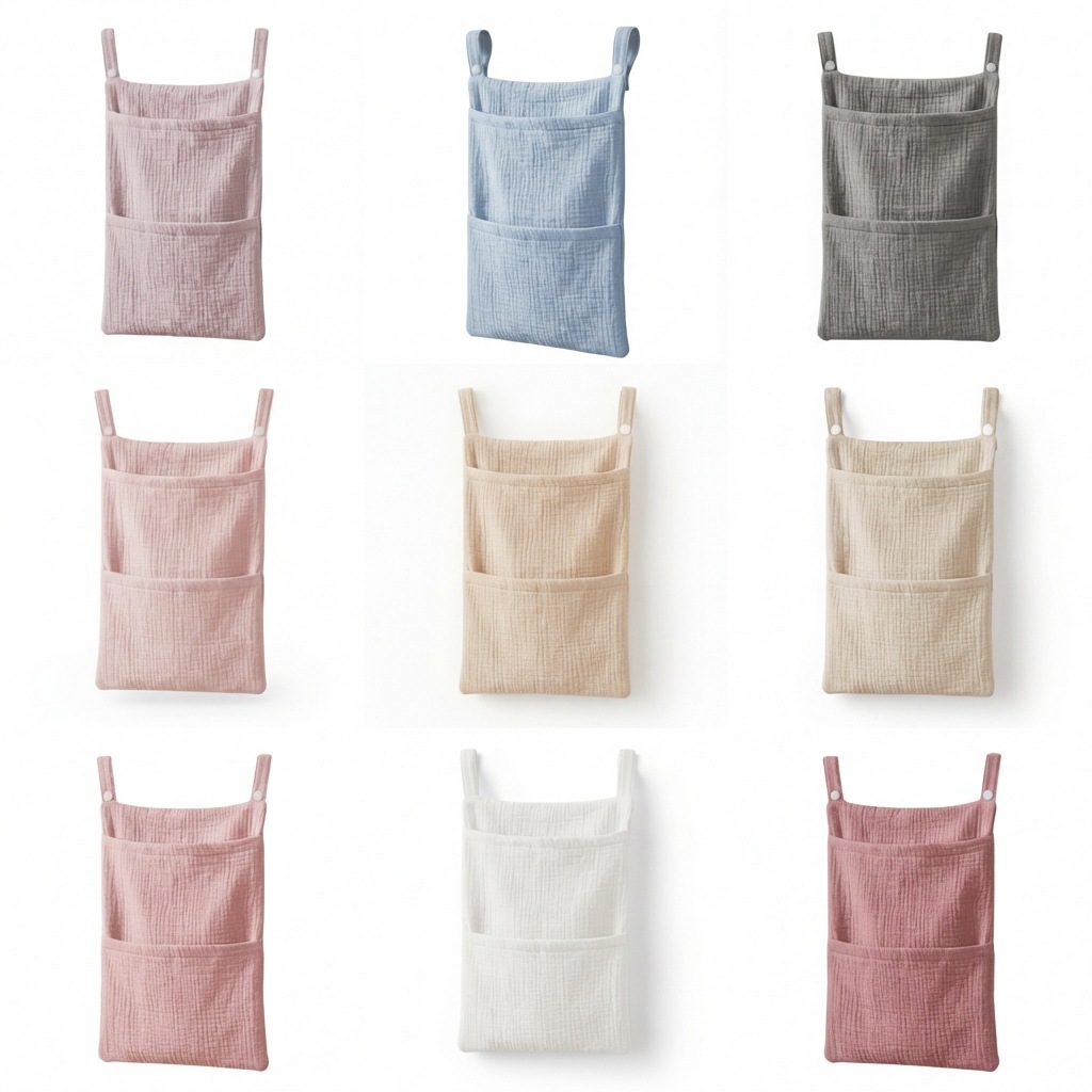 아기 침대 정리함 걸이식 수납 가방 무슬린 코튼 거즈  - Baby Nursery Organiser 리뷰 및 가격