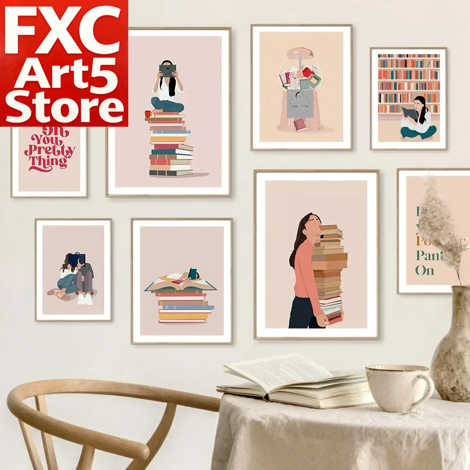 1PC 프레임리스 추상화 소녀 독서 책 컵 명언 미니멀 - Baby Boy Nursery Quotes 리뷰 및 가격