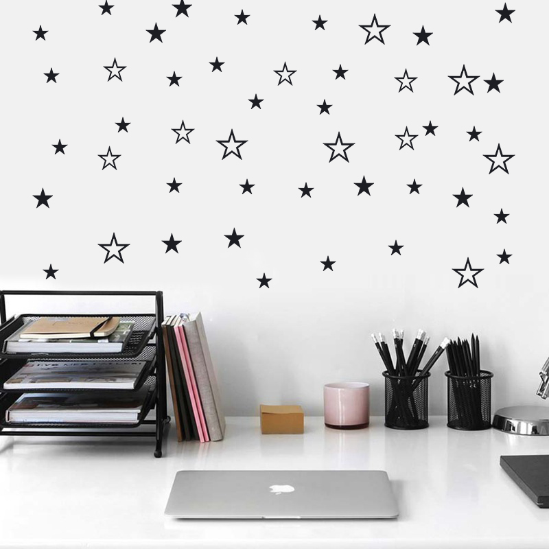 혼합 크기 중공 솔리드 별 벽 스티커 어린이 방 보육  - Baby Nursery Wall Stickers 리뷰 및 가격
