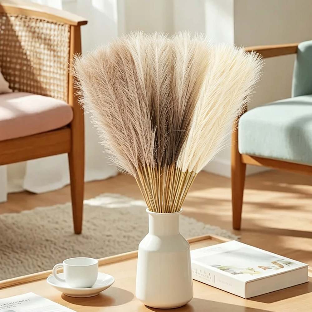 6/12Pcs 팜파스 인공 꽃 꽃다발 55CM 가짜 꽃 - Baby Nursery Decor Ideas 리뷰 및 가격