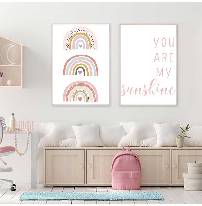 당신은 내 햇빛입니다 무지개 보육원 인쇄 그림 캔버스  - Baby Nursery You Are My Sunshine 리뷰 및 가격