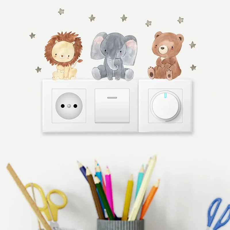 1/2/4/6set 어린이 방을위한 만화 동물 벽 스티 - Baby Nursery Wall Stickers 리뷰 및 가격
