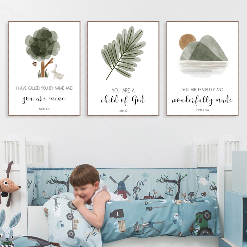 기독교 소년 보육원 벽 아트 프린트, 어린이 성서 구절 - Baby Boy Nursery Quotes 리뷰 및 가격
